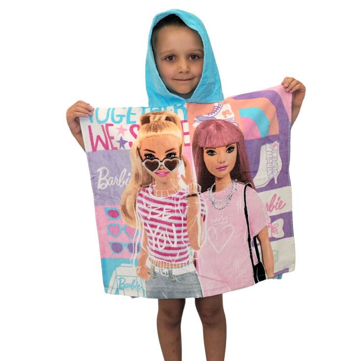 Barbie Together Badeponcho für Kinder aus Baumwolle – 60 × 120 cm