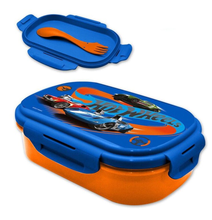 Hot Wheels Brotdose mit Besteck für Kinder – 21 × 14 × 6 cm, BPA-frei