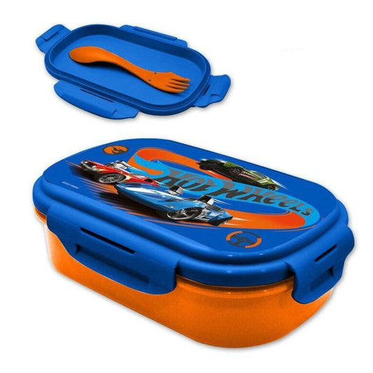 Hot Wheels Brotdose mit Besteck für Kinder – 21 × 14 × 6 cm, BPA-frei