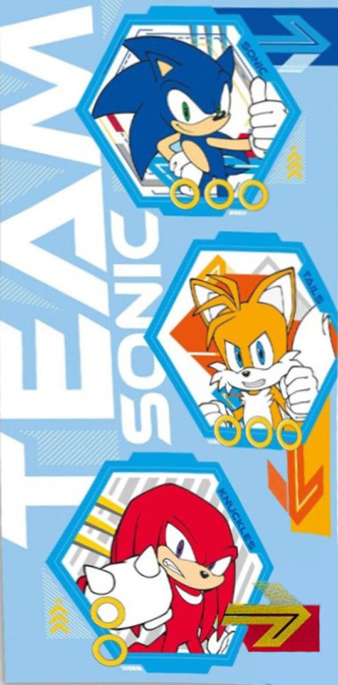 Sonic the Hedgehog Team Sonic the Hedgehog Badetuch für Kinder aus Baumwolle – 70 × 140 cm