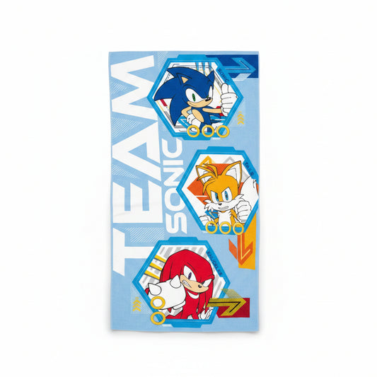 Sonic the Hedgehog Team Sonic the Hedgehog Badetuch für Kinder aus Baumwolle – 70 × 140 cm