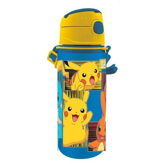 Pokémon Electric Aluminium-Trinkflasche mit Strohhalm für Kinder – 600 ml