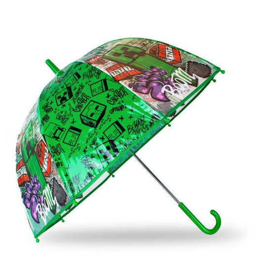 Minecraft Boom Transparenter Kinderregenschirm für Kinder – 70 cm