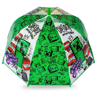 Minecraft Boom Transparenter Kinderregenschirm für Kinder – 70 cm