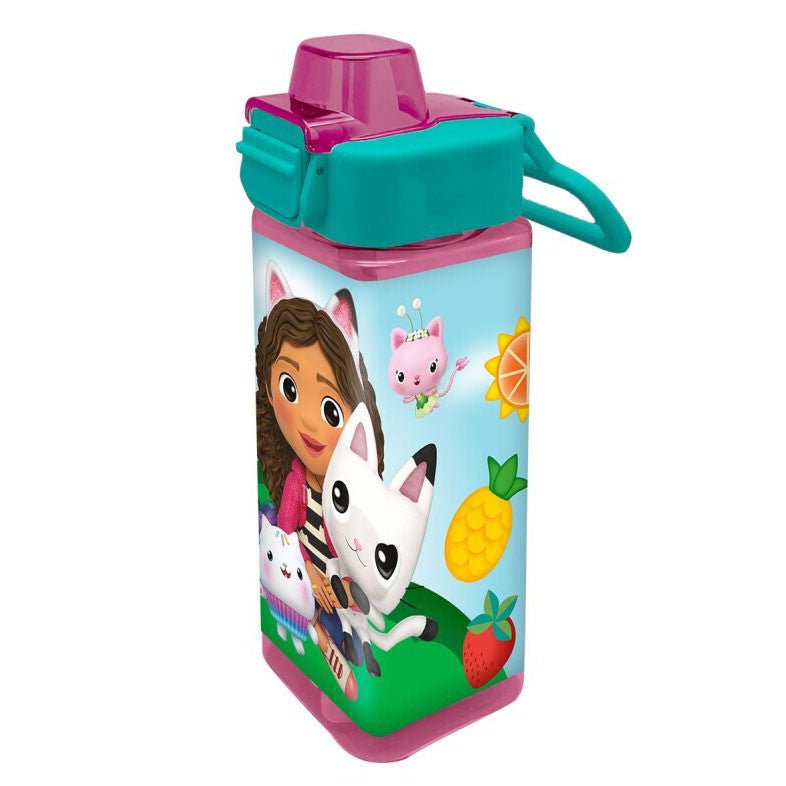Gabby's Dollhouse Smoothie Land Kunststoff-Trinkflasche mit Strohhalm für Kinder – 500 ml