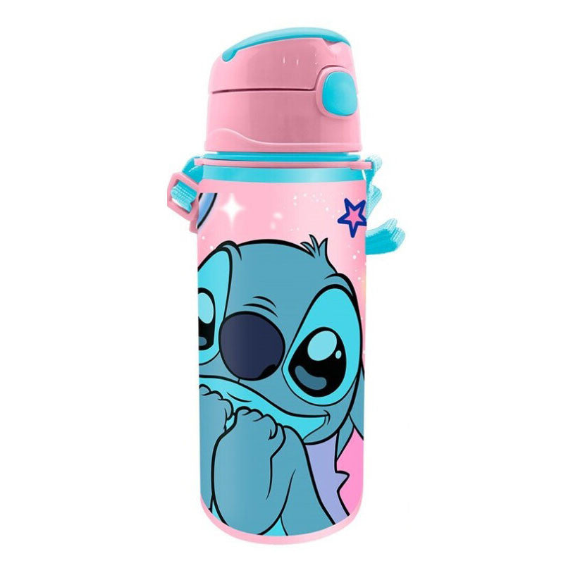 Disney Lilo and Stitch This World Aluminum Drinking Bottle with Straw for Kids – 600ml
