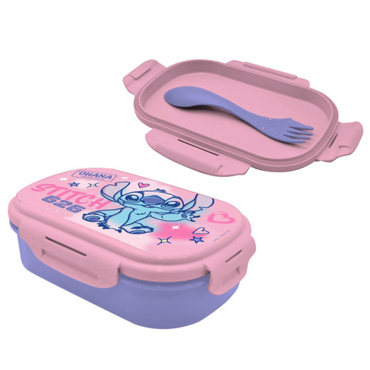 Disney Lilo and Stitch This World + Cutlery Lunch Box Set for Children – 21 × 14 × 6 cm, BPA-free