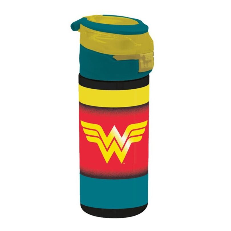 Wonder Woman Kunststoff-Trinkflasche mit Strohhalm für Kinder – 532 ml, BPA-frei