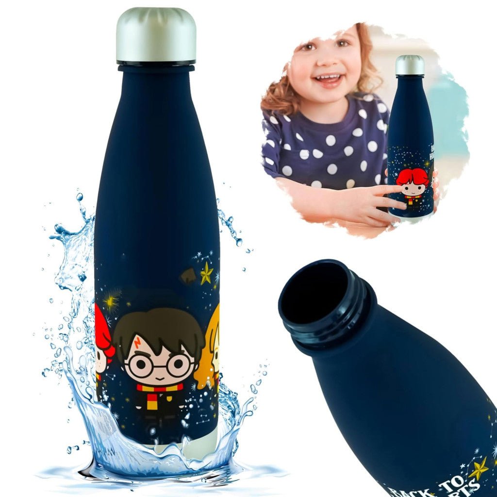 Harry Potter Hogwarts Kunststoff-Trinkflasche mit Schraubverschluss für Kinder – 650 ml, BPA-frei
