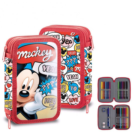Disney Mickey Trousse à deux compartiments pour enfants – 13 x 20 x 7 cm