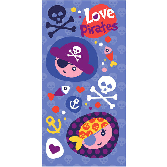 Pirate Love, (Fast Dry) Polyester Kids' Bath Towel – 70 × 140 cm