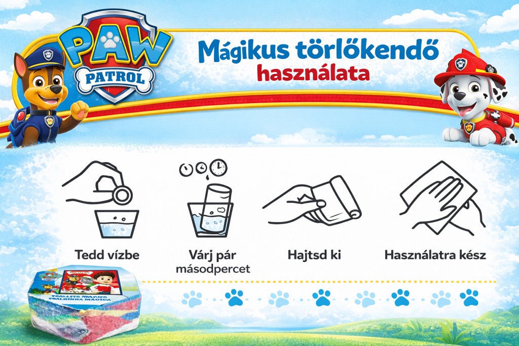 Paw Patrol Magisches Gesichtstuch für Kinder aus Baumwolle – 30 × 30 cm