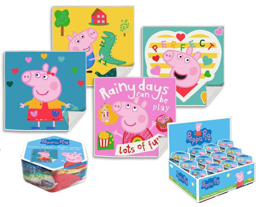 Peppa Wutz Pack Magisches Gesichtshandtuch Gesichtstuch für Kinder aus Baumwolle – 30 × 30 cm
