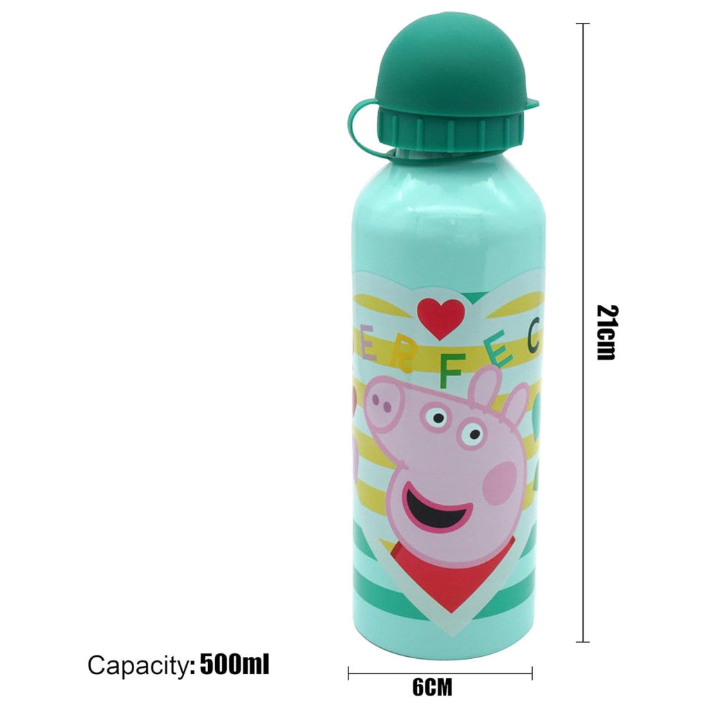 Gourde en aluminium Peppa Pig avec bouchon sport pour enfants – 500 ml