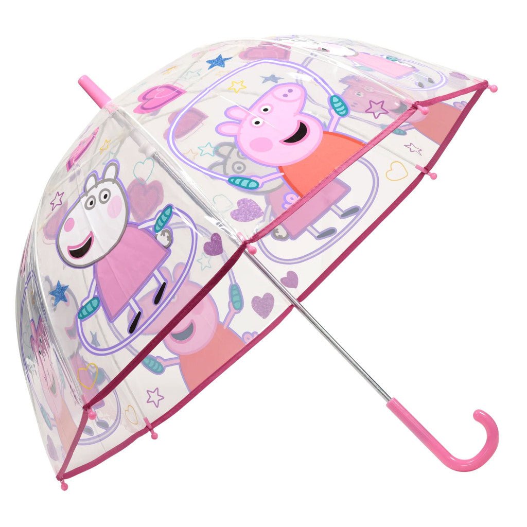Peppa Wutz Jump Rope Transparenter Kinderregenschirm für Kinder – 70 cm