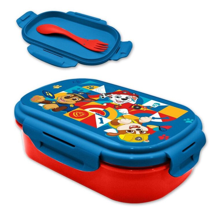 Boîte à lunch Pat' Patrouille avec couverts pour enfants – 21 × 14 × 6 cm, sans BPA