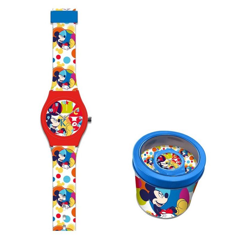 Disney Mickey Bubble analoge Uhr in Metallbox