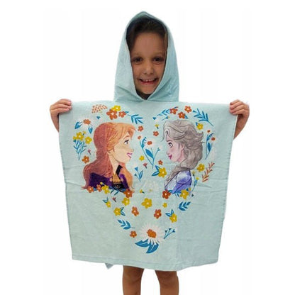 Disney Eiskönigin Flower Badeponcho für Kinder aus Baumwolle – 60 × 120 cm