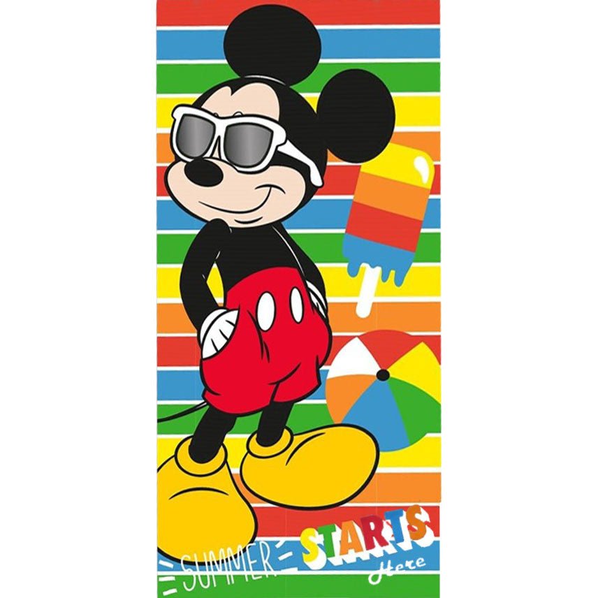 Disney Mickey Summer Badetuch für Kinder aus Baumwolle – 70 × 140 cm