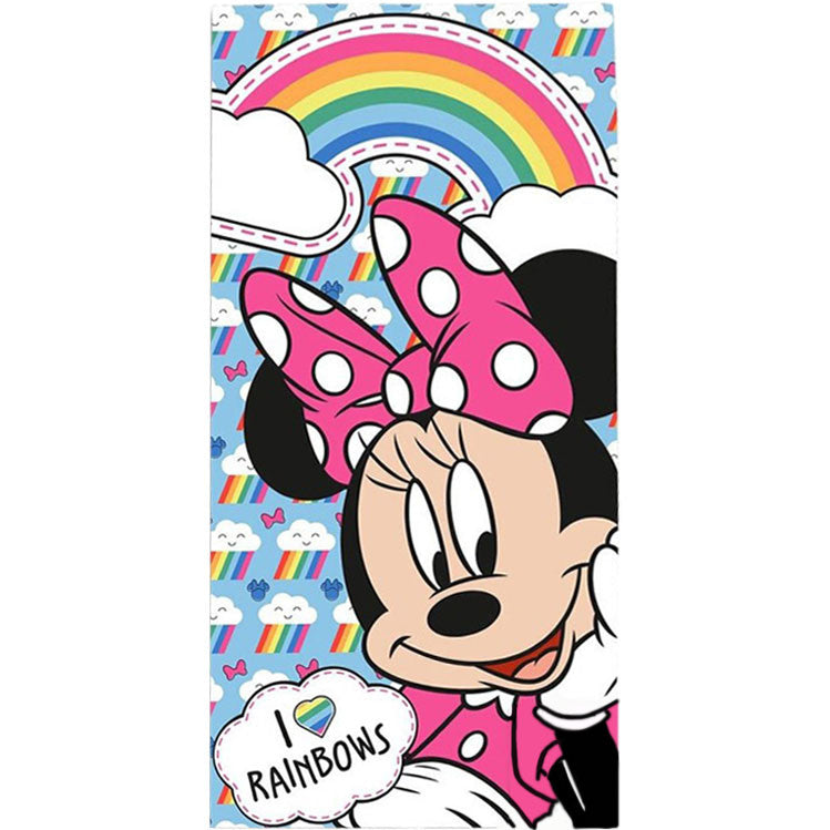Disney Minnie Rainbows Badetuch für Kinder aus Baumwolle – 70 × 140 cm