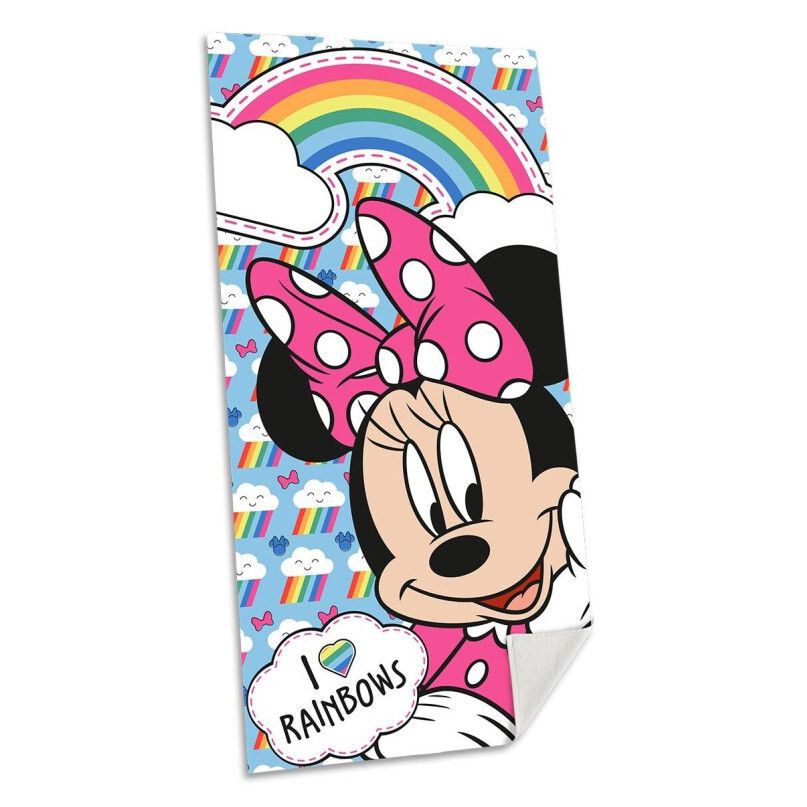Disney Minnie Rainbows Badetuch für Kinder aus Baumwolle – 70 × 140 cm