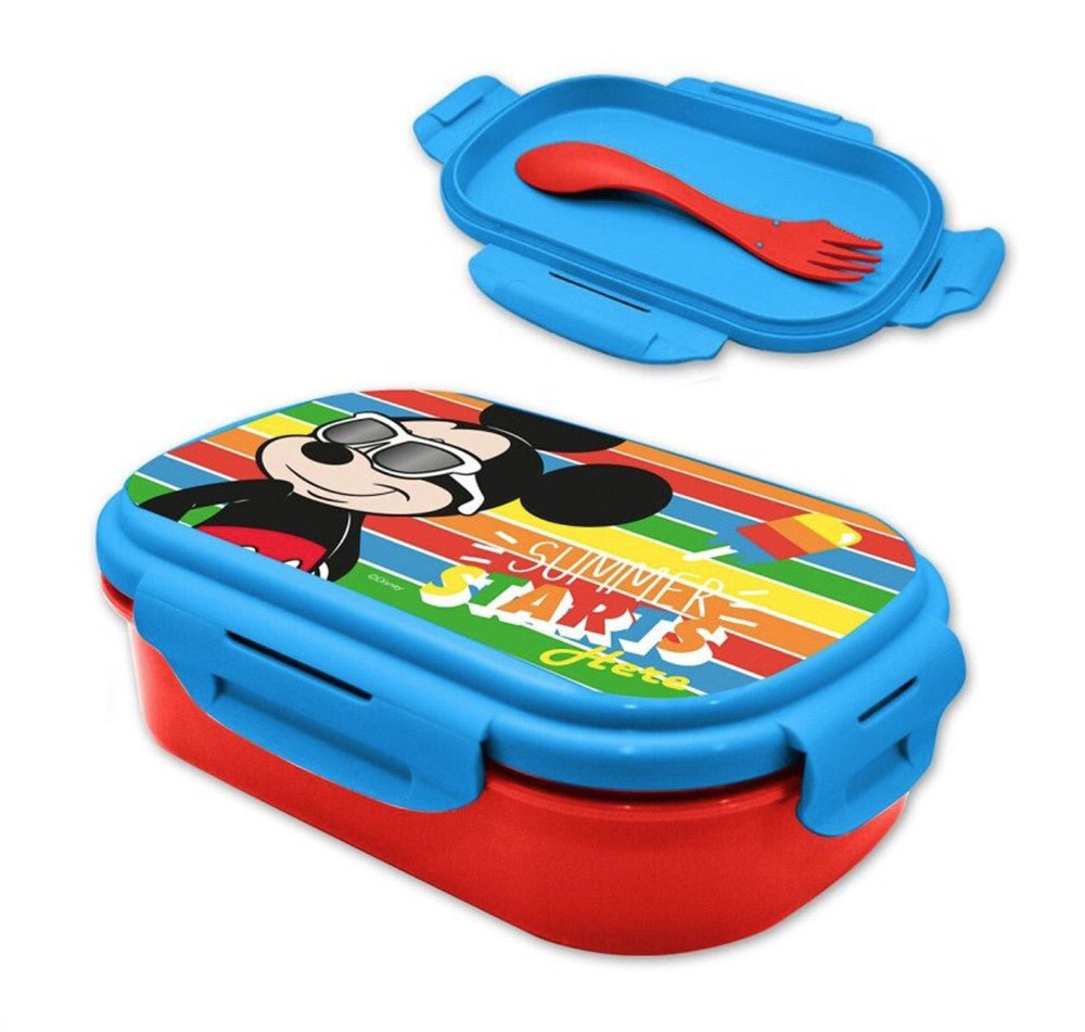Disney Mickey Starts Brotdose mit Besteck für Kinder – 21 × 14 × 6 cm, BPA-frei