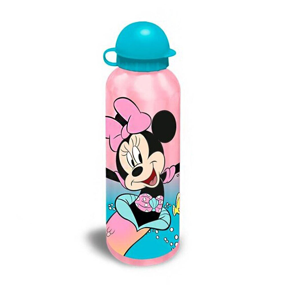 Disney Minnie Mermaid Aluminium-Trinkflasche mit Trinkverschluss für Kinder – 500 ml