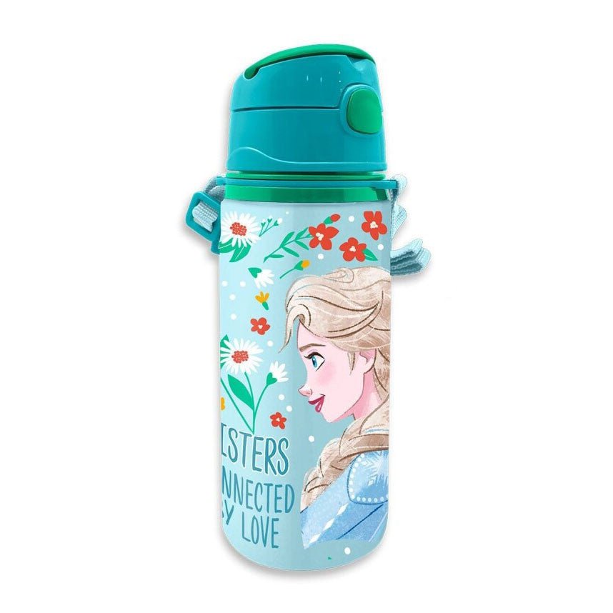Disney Eiskönigin Enchanted Aluminium-Trinkflasche mit Strohhalm für Kinder – 600 ml