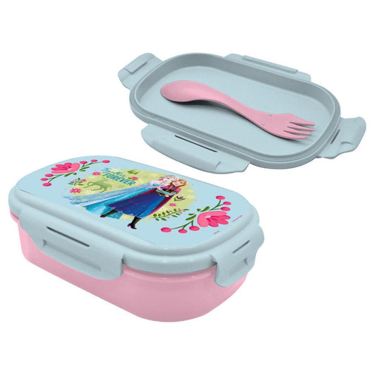 Disney Eiskönigin Together Forever Brotbüchse + Set Brotdose mit Besteck für Kinder – 21 × 14 × 6 cm, BPA-frei