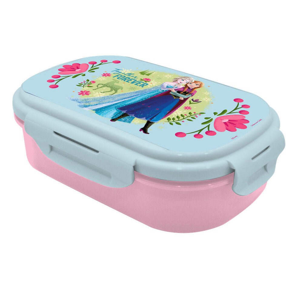 Disney Eiskönigin Together Forever Brotbüchse + Set Brotdose mit Besteck für Kinder – 21 × 14 × 6 cm, BPA-frei