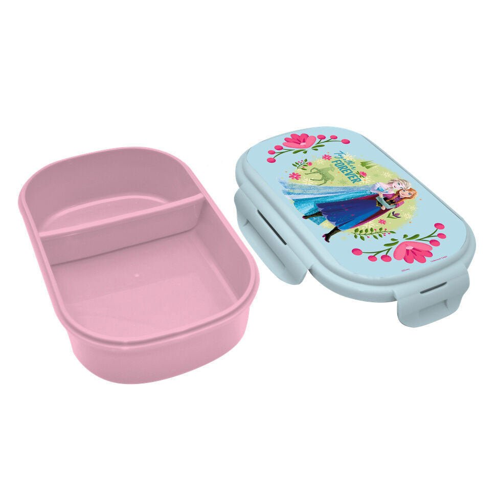 Disney Eiskönigin Together Forever Brotbüchse + Set Brotdose mit Besteck für Kinder – 21 × 14 × 6 cm, BPA-frei