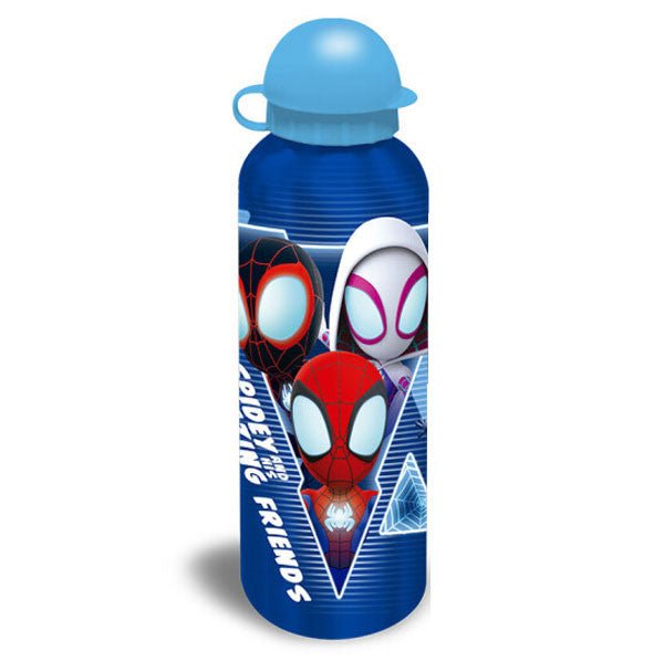 Spiderman Blue Web Aluminium-Trinkflasche mit Trinkverschluss für Kinder – 500 ml