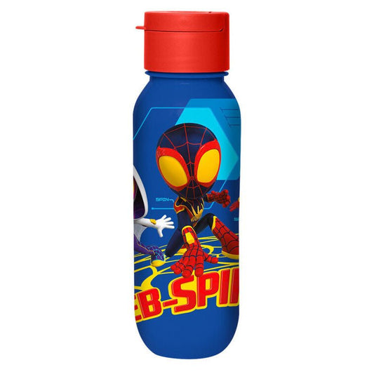 Spiderman Spidey Web Kunststoff-Trinkflasche mit Trinkverschluss für Kinder – 500 ml