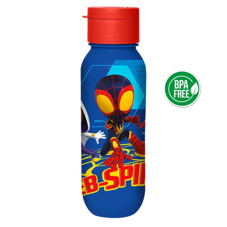 Spiderman Spidey Web Kunststoff-Trinkflasche mit Trinkverschluss für Kinder – 500 ml