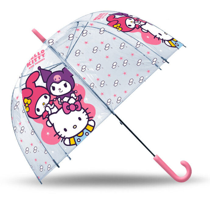 Hello Kitty Friends Transparenter Kinderregenschirm für Kinder – 70 cm