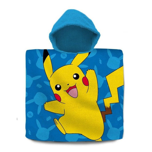 Pokémon Blue Badeponcho für Kinder aus Baumwolle – 60 × 120 cm