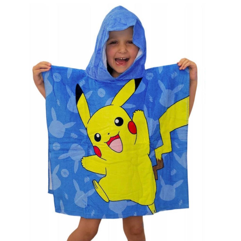 Pokémon Blue Badeponcho für Kinder aus Baumwolle – 60 × 120 cm