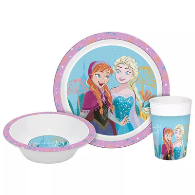 Disney Eiskönigin „Enchanted“ Kinder Essgeschirr Set – in Geschenkbox 3 Tlg.