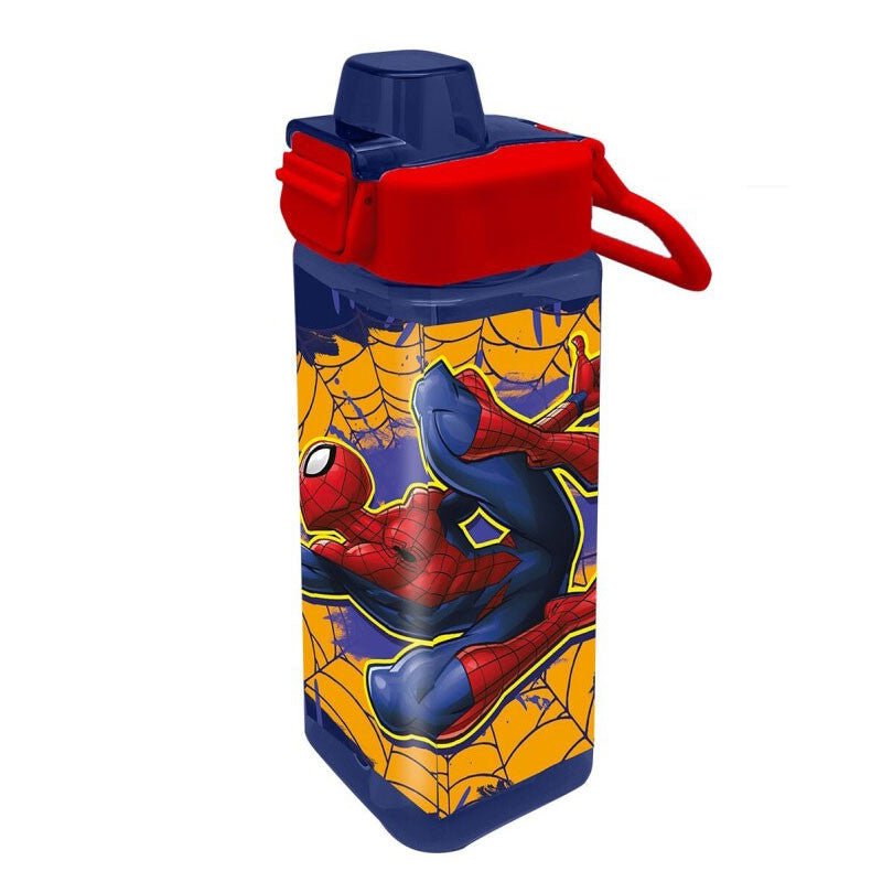 Spiderman Web-Slinger Kunststoff-Trinkflasche mit Strohhalm für Kinder – 500 ml