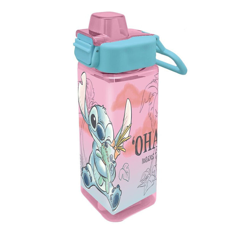 Disney Lilo and Stitch Cheeky Plastic Drinking Bottle with Straw for Kids – 500 ml