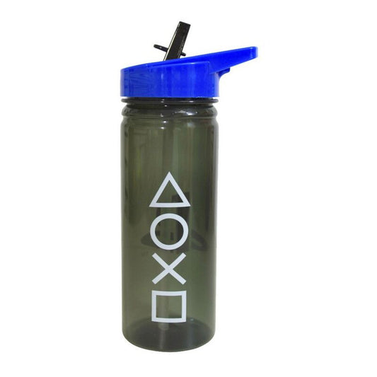 Bouteille d'eau de sport PlayStation en plastique avec paille pour enfants – 470 ml, sans BPA
