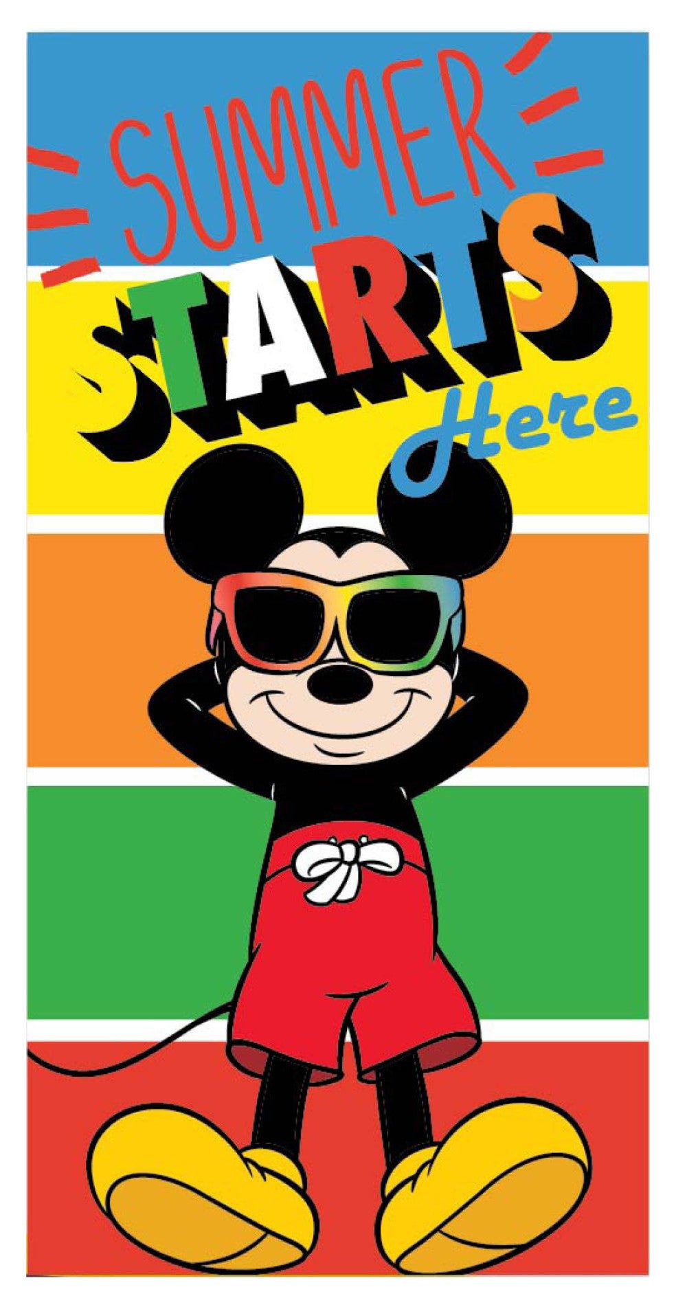 Disney Mickey Starts , Strandhandtuch ( ) Badetuch für Kinder aus Polyester – 70 × 137 cm