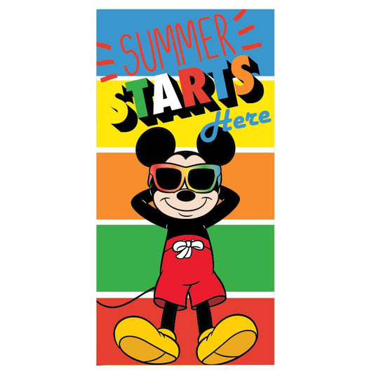 Disney Mickey Starts , Strandhandtuch ( ) Badetuch für Kinder aus Polyester – 70 × 137 cm