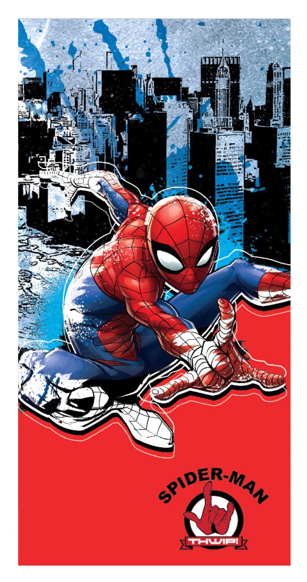 Spiderman Jump Bade- und ( ) Badetuch für Kinder aus Polyester – 70 × 137 cm