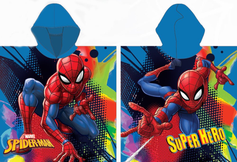 Spiderman Blaues ( ) Badeponcho für Kinder aus Polyester – 55 × 110 cm