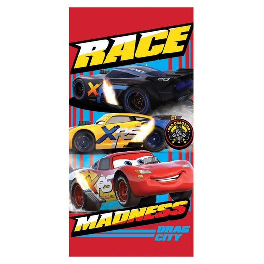 Disney Cars Race , (Fast Dry) Badetuch für Kinder aus Polyester – 70 × 137 cm