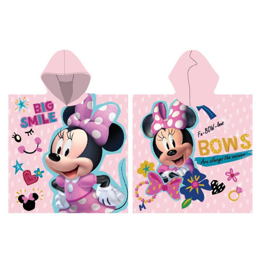Disney Minnie Smile - (Fast Dry) Badeponcho für Kinder aus Polyester – 55 × 110 cm