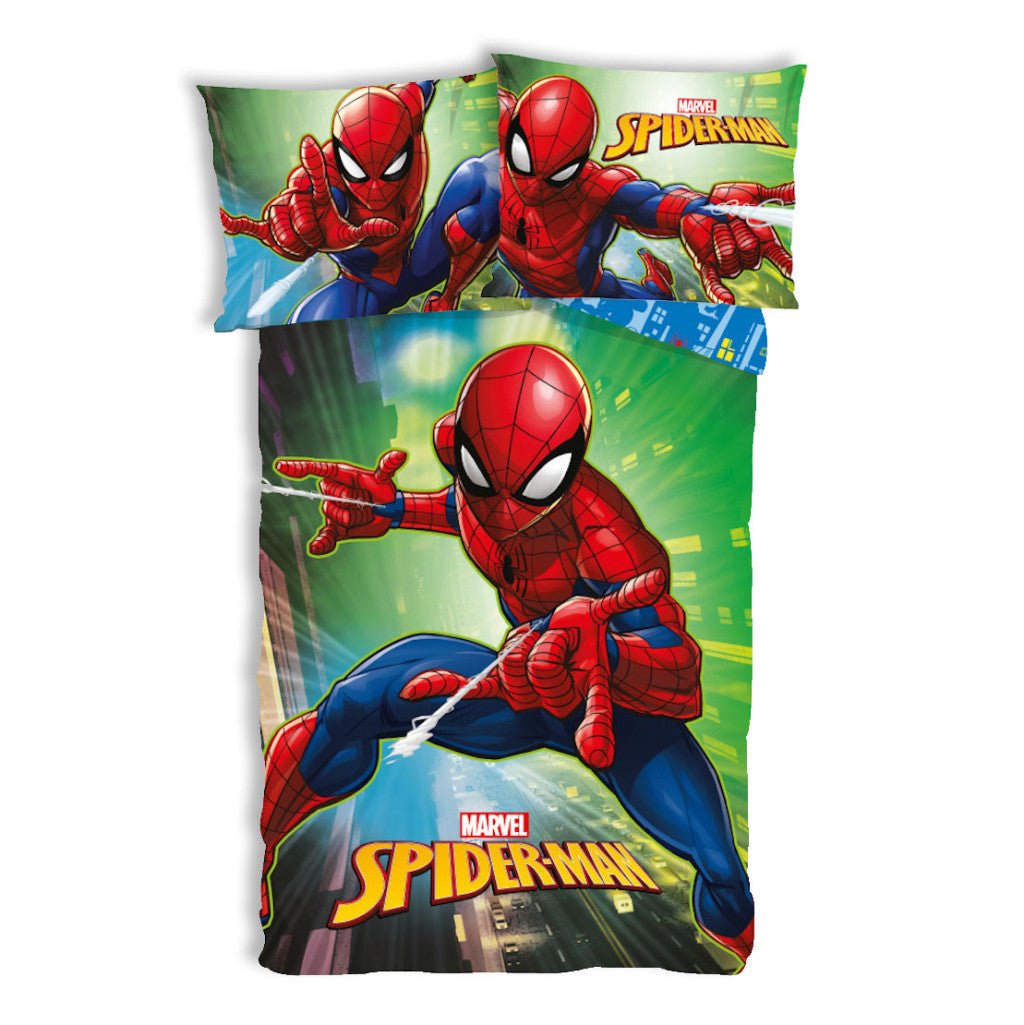 Spiderman City Lights Babybettwäsche-Set – 100 × 135 cm + 40 × 60 cm, Baumwolle