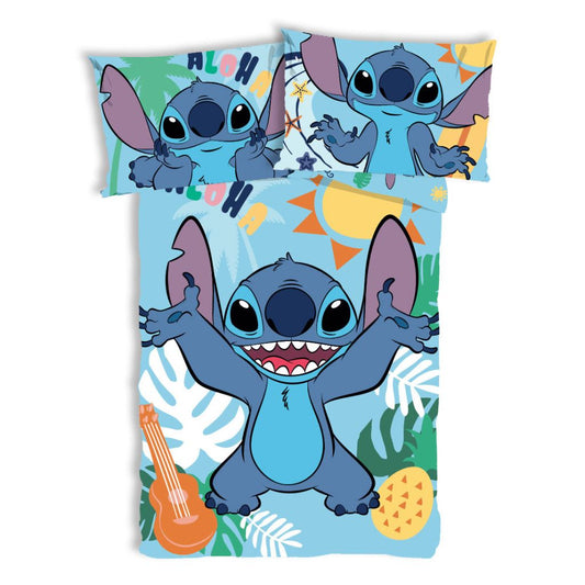 Disney Lilo and Stitch Tropical Paradise Cot Bedding Set - 100 x 135 cm + 40 x 60 cm, Cotton