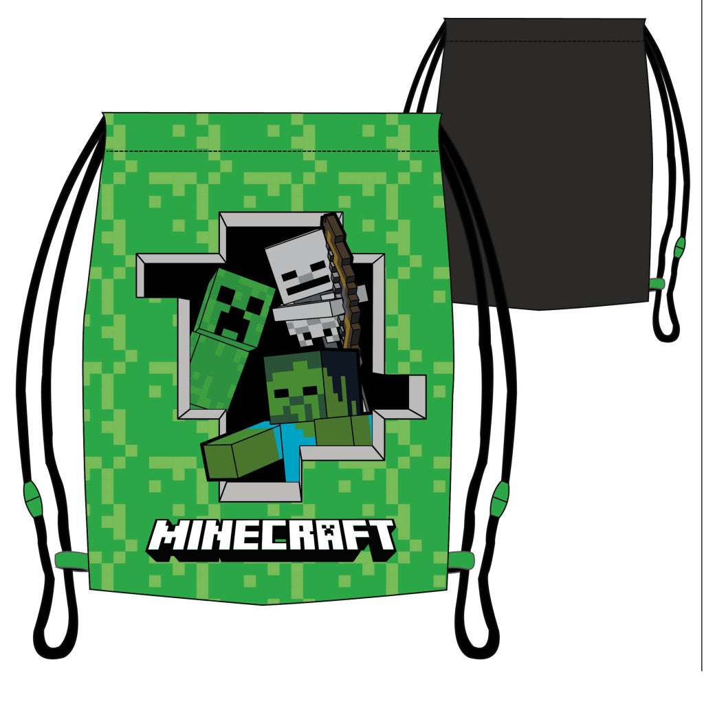 Minecraft Creeper Turnbeutel für Kinder – 32 x 37 cm